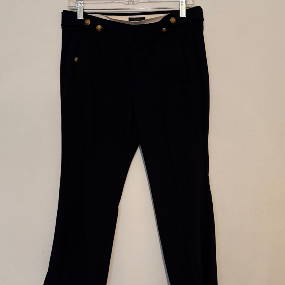 J. Crew Elegant Black Capris with Gold Accents